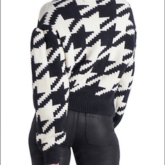 EUC Houndstooth Printed Ribbed Sweater - Picture 2 of 4